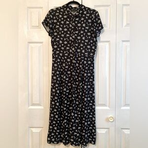 Floral button down shirt dress